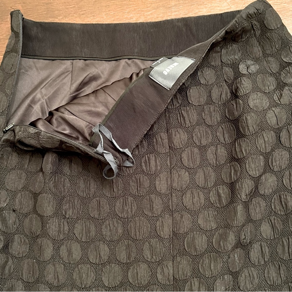 Anthropologie Maeve Brand Black Textured Polka Dot Pencil Skirt - Picture 3 of 10